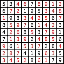 A Solved Sudoku